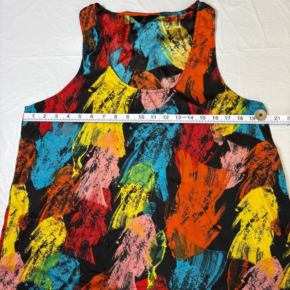 Jack by BB Dakota Womens L Abstract Print‎ Tank Top Colorful Artsy Festival Y2K - Picture 3 of 10